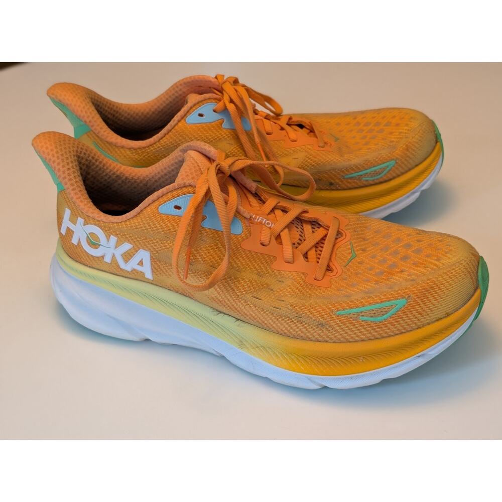 Hoka Clifton 9 Running Shoes - Men's Size 10.5D (Solar Flare/Sherbet) - Picture 6 of 9